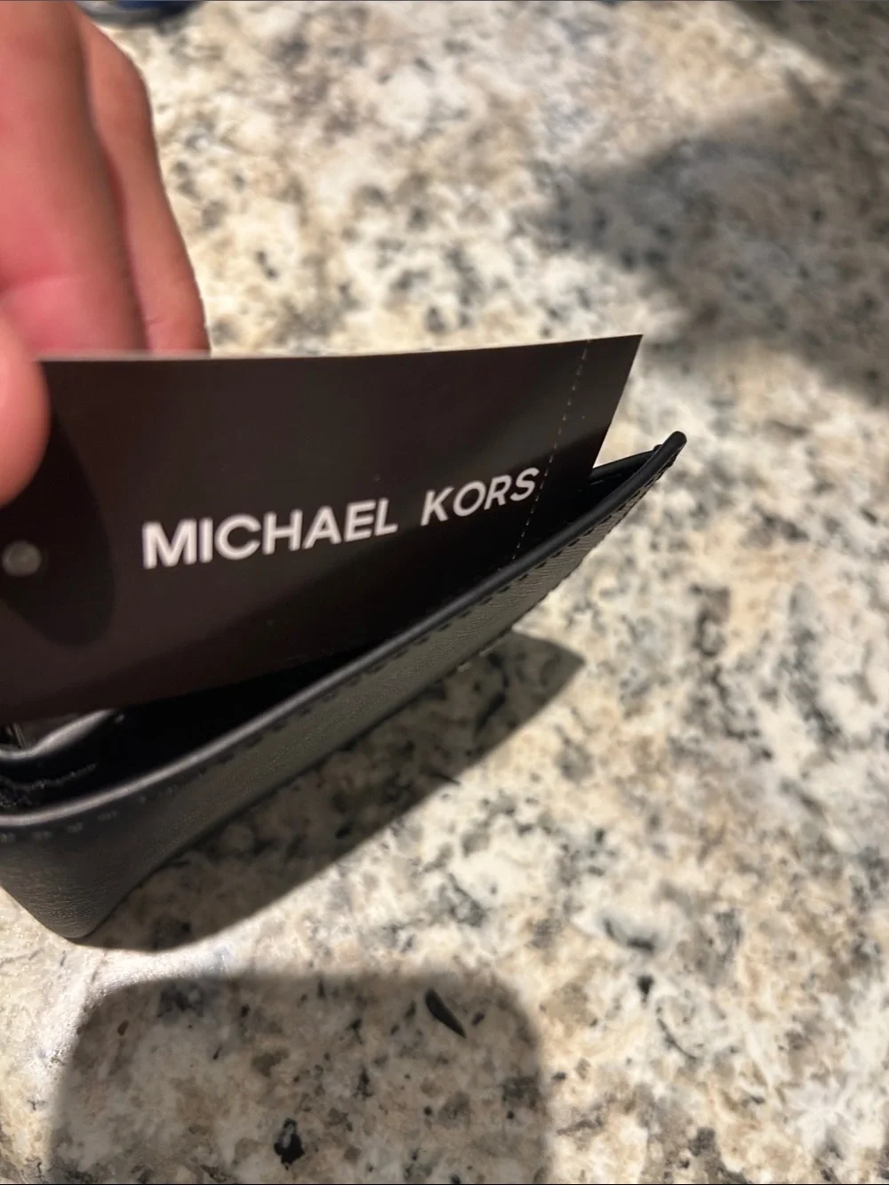 Michael Kors Black Saffiano Leather Bi-Fold Card & Key Wallet